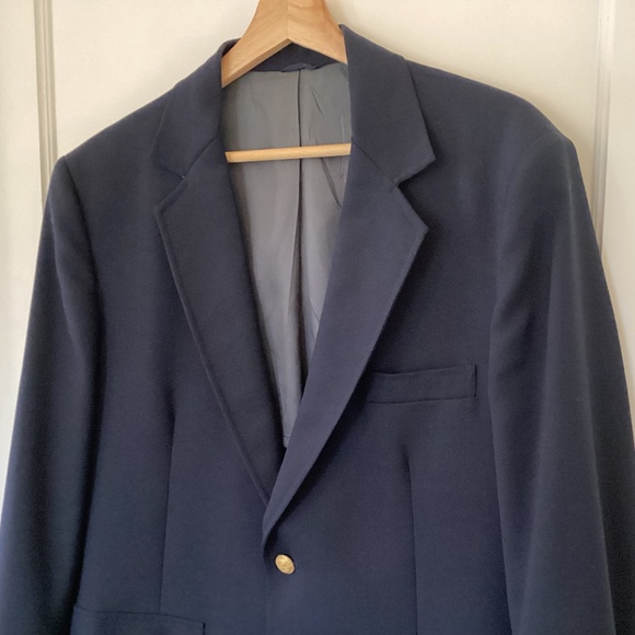 Vintage Boston Store Navy Blazer Men’s 41R Brass Buttons Pockets Lightweight - Picture 2 of 14